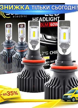 Ku led автолампы solar universal fit h11 12/24v 8000lm 60w для автомобиля белые светодиодные лампы для uni2l_k