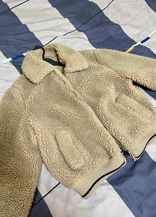 🤎 стильна teddy-куртка bershka. розмір l