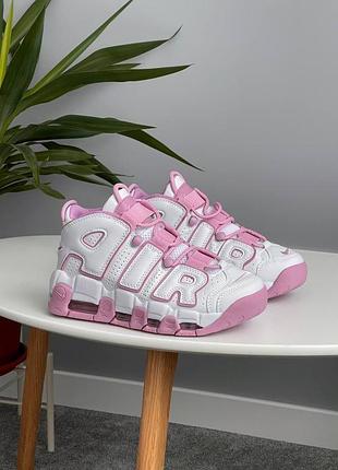 😍 жіночі кросівки nike air more uptempo white pink rush fuchsia fn6976-100