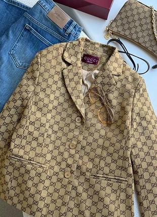 Жакет gucci монограма коричневий