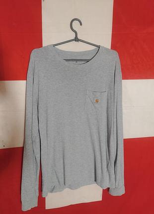 Оригинальный легкий коттоновый лонгслив carhartt wip, Кархарт м размер.