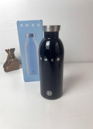 Чорна термопляшка smeg x 24bottles clima об'ємом 0,5 л