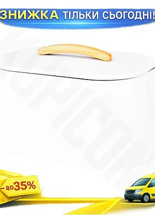 Ku хлібниця maestro біла universal fit 355x240x165мм контейнер для зберігання хліба та випічки хлібниц uni2l_k