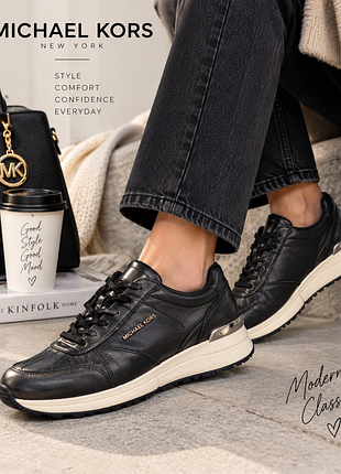 Женские кожаные черные кроссовки michael kors размер 37