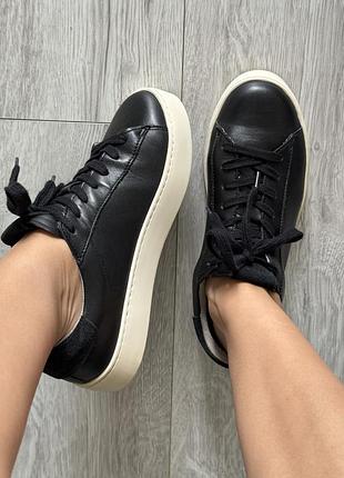 Чорні шкіряні кеди, кросівки allsaints shana sneaker