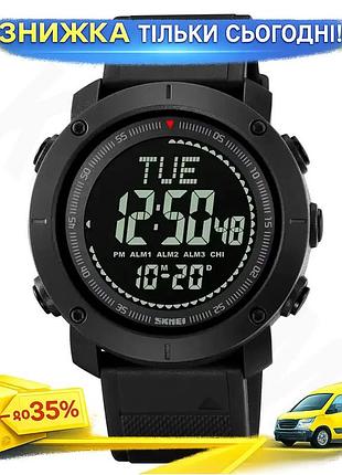 Ku мужские спортивные часы universal fit skmei с компасом черные электронные часы для активного отдыха uni2l_k
