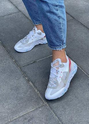 😍 женские кроссовки nike react element 87’ white 4
