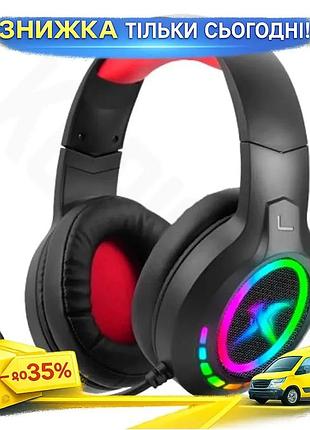 Ku навушники xtrike me universal fit накладні з мікрофоном usb rgb підсвічування для геймерів ігрова г uni2l_k