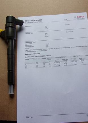 Форсунка дизельна opel corsa combo meriva 1.3 0445110083