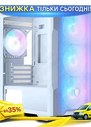 Ku корпус msi mag universal fit forge m100r white micro tower для micro-atx mini-itx с argb подсветкой uni2l_k