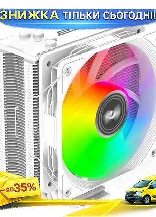 Ku кулер для процессора universal fit 2e gaming air cool argb белый для intel amd активное охлаждение uni2l_k