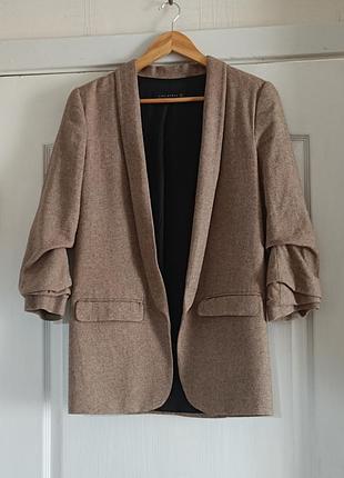 Теплый жакет/жакет-кардиган zara, полушерсть.