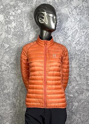 Haglofs pertex quantum куртка пуховик xs размер женская оранжевая стёганая