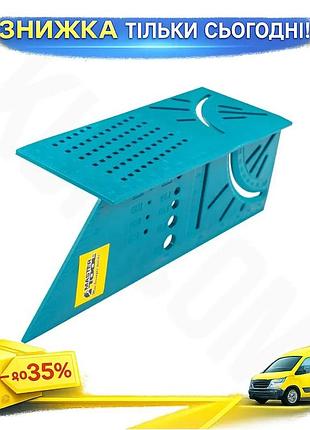 Ku угольник 3d mastertool universal fit пластиковый для столярных работ с ограничителями углов 45° и 9 uni2l_k