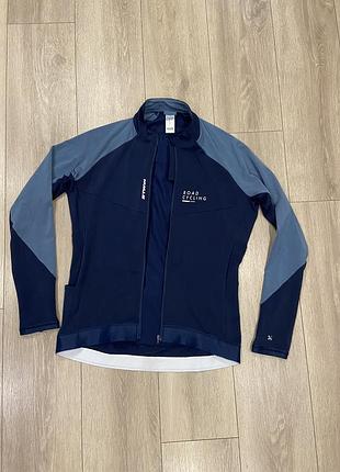 | l-м| мужская велокофта на флисе btwin / велоджерси decathlon btwin road cycling ls jersey