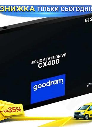 Ku твердотільний накопичувач ssd universal fit 512гб goodram 3d nand sata3 для пк та ноутбуків швидкіс uni2l_k