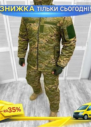 Зимний тактический мужской костюм softshell водонепроницаемый флис синтепон для военнослужащих камуфляж ku-22