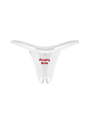Weddya bride white obsessive белые открытые трусики с вышивкой naughty bride свадебное белье невеста