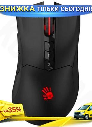 Ku бездротова миша bloody universal fit r90 plus чорна оптична ігрова миша з 8 кнопками та акумуляторо uni2l_k