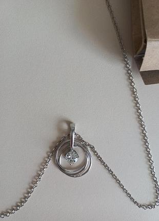 Кулон с кристаллом swarovski на цепочке / бижутерия ив роше 2