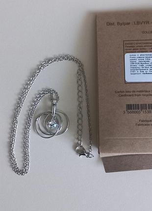 Кулон с кристаллом swarovski на цепочке / бижутерия ив роше