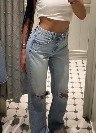 Stradivarius джинси з розрізами прямі джинси джинси wide leg