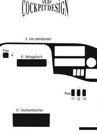 Накладки на панель алюминиевые meric для mercedes sprinter w901/902/903/904/905 1995-2006 г тюнинг интер ku-22 4
