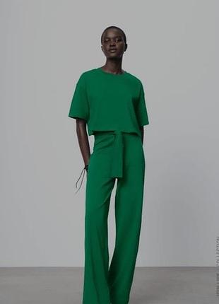 Хлопковые брюки свободного кроя zara