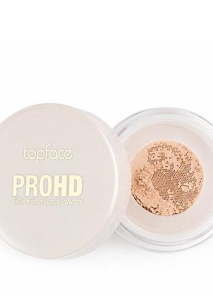 Пудра косметическая рассыпчатая topface prohd filter finish pt273, 002 peachy бежево-персиковая