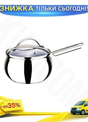 Ku сотейник нержавеющий maestro universal fit 1,5 л с крышкой для готовки и запекания жаропрочный каст uni2l_k
