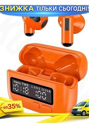 Бездротові bluetooth навушники bpg retro back clip tws 1990 помаранчеві вкладки для музики та дзвінків ku-22