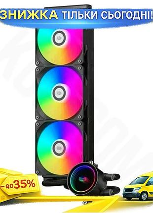 Ku система жидкостного охлаждения universal fit pccooler 360 мм argb черная для процессора охлаждения uni2l_k