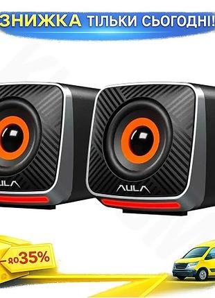Ku акустична система aula universal fit 6 вт чорна для пк міні колонки usb дротові колонки з 3,5 мм ро uni2l_k