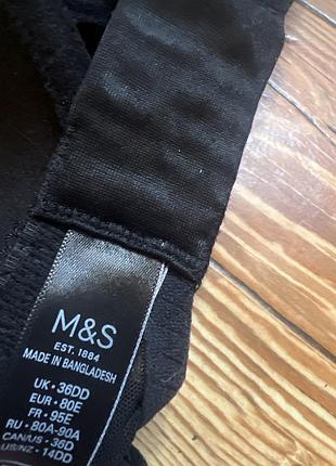 Бюстгальтер черный m&s на косточках и паралоне 80 е 5