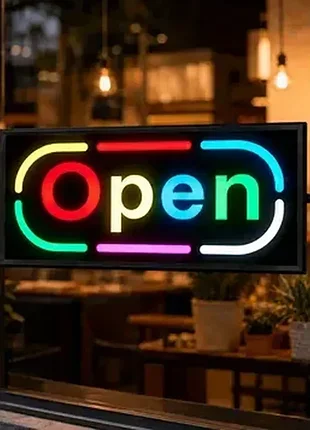 Рекламна табличка open 43х23