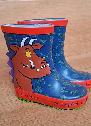 Яскраві гумові чоботи ґруффало / gruffalo, розмір uk 4