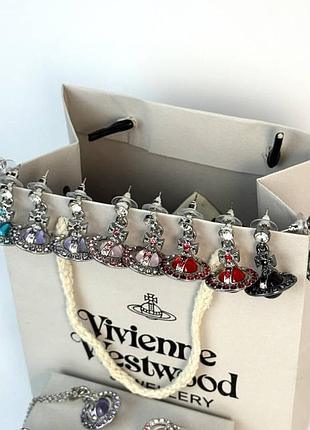 Сережки vivienne westwood orb / пусети вів'єн вествуд сатурн
