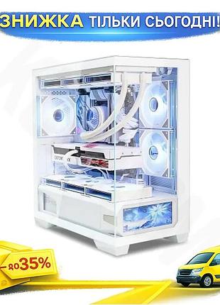 Ku корпус almordor qx25m universal fit lcd white midi tower для пк microatx mini itx з usb-c lcd екран uni2l_k