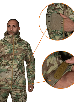 Ku куртка мужская теплая universal fit cm stalker softshell мультикам для военнослужащих осенняя камуф uni2l_k 7