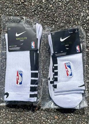 Шкарпетки баскетбольніе nba nike elite crew (высокие/низкие) біло-фіолетові