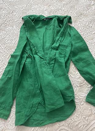 Блуза зелена zara s