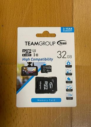 Карта пам'яті microsdhc teamgroup 32gb z sd-адаптером (dash card) продається нова карта пам'яті teamgroup на 32 гб у заводській упаковці.