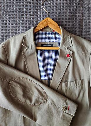 Стильный мужской пиджак marc o'polo norfyn modern fit с латками на локтях
