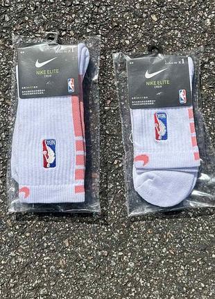 Шкарпетки баскетбольніе nba nike elite crew (высокие/низкие) біло-рожеві