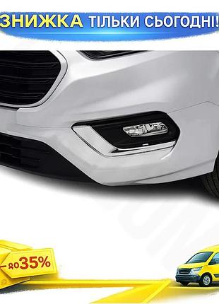 Накладки на противотуманки 2018-2025 carmos для ford custom 2013-2022 хромированные защитные накладки из ku-22