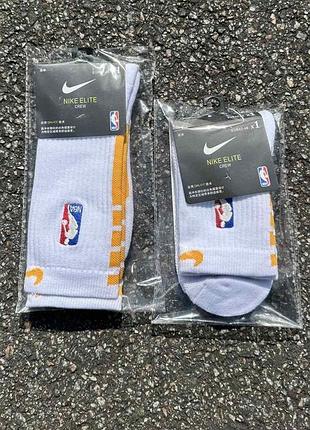 Шкарпетки баскетбольніе nba nike elite crew (высокие/низкие) біло-жовті