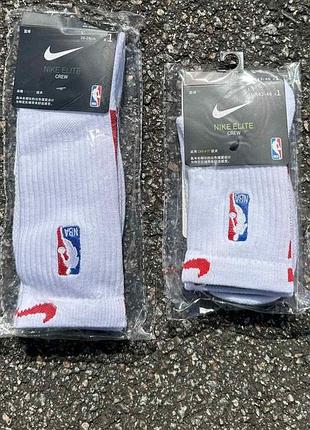 Шкарпетки баскетбольніе nba nike elite crew (высокие/низкие) біло-червоні