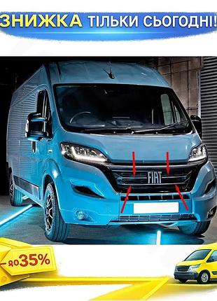 Накладки на решітку радіатора для fiat ducato 2006-2025 3 шт хромовані захисні накладки з нержавіючої ст ku-22