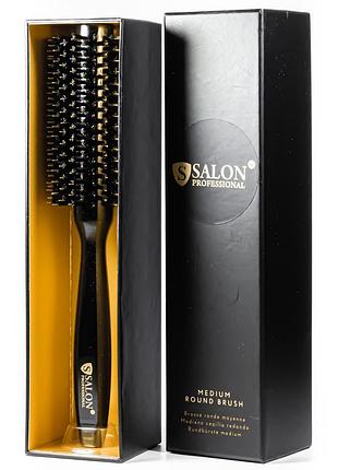 Щетка-брашинг для волос деревянная salon professional круглая 25ф