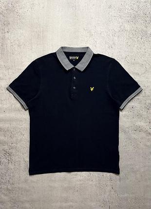 Оригінальнк чоловіча чорна поло lyle scott в ідеальному стані розмір l